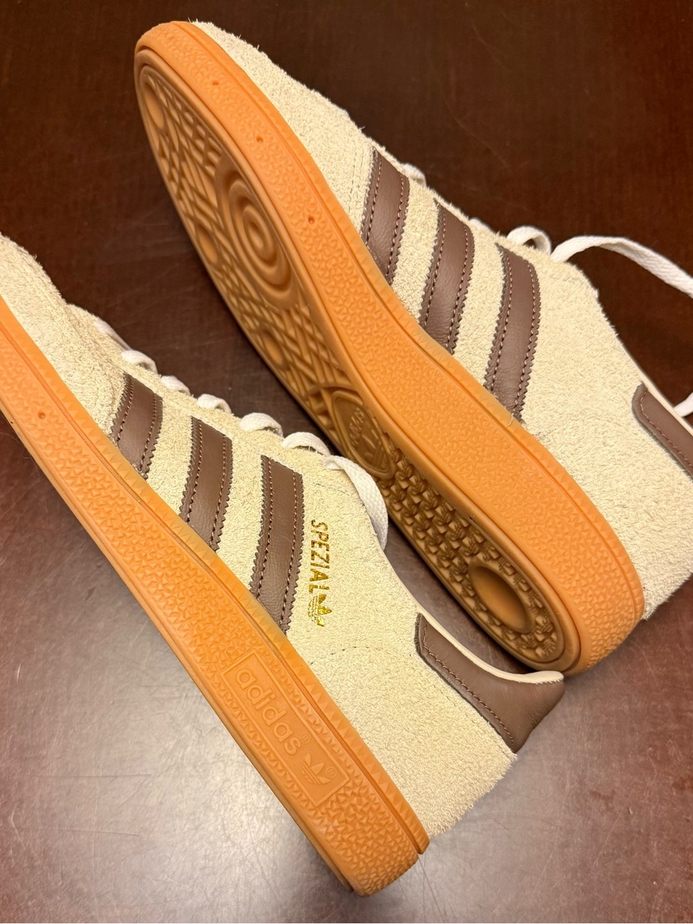 adidas Women’s Spezial Sneakers in Cream, Brown & Orange Gum